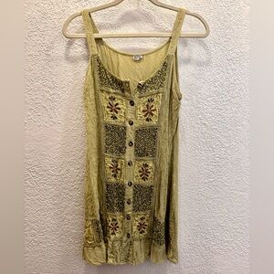 Embroidered Button-Down Women’s Dress